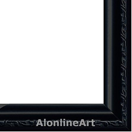 Alonline Art - קולאז '9 ריגאטה סינפוניה חבצלות מים מאת קלוד מונה | תמונה ממוסגרת שחורה מודפסת על בד כותנה,